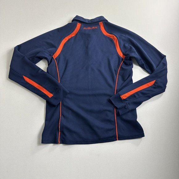 Under Armour Auburn University Polo Shirt Women Size Medium Blue Longsleeve - Picture 2 of 9